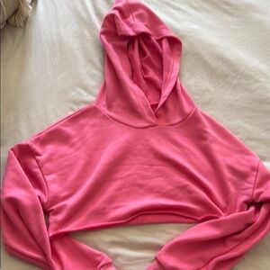 Fashion Nova Pink Oversized Cropped Hoodie